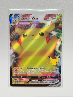 Pokemon Pikachu VMAX SWSH062 25th Anniversary Celebrations Promo Card NM Holo - Image 1