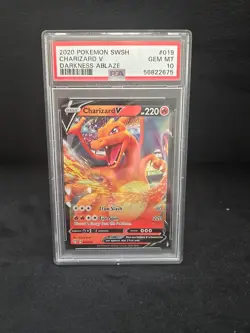 PSA 10 GEM MINT Charizard V 019/189 Pokemon SWSH Darkness Ablaze Ultra Rare Holo - Image 2