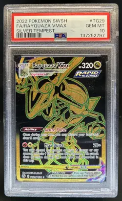 2022 Pokemon SWSH Rayquaza VM Trainer Gallery Full Art #TG29/TG30 PSA 10 - Image 1