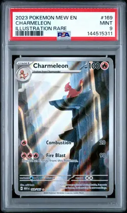 2023 POKEMON MEW EN-151 ILLUSTRATION RARE #169 CHARMELEON PSA 9 - Image 1
