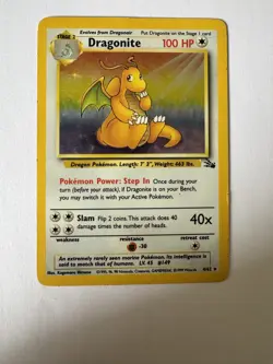Pokemon TCG Dragonite Holo Rare Card 4/62 Fossil Unlimited - Image 1