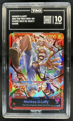 2025 One Piece Monkey D Luffy Starter Deck Gear 5 Leader #ST21-001 TAG 10 - Image 1
