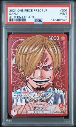2024 ONE PIECE JAPANESE PRB01-PREMIUM BOOSTER ALTERNATE ART #001 SANJI PSA 9 - Image 1