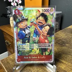 Ace & Sabo & Luffy SR One Piece OP13-007 Carrying On His Will Foil Near Mint NM - Image 1