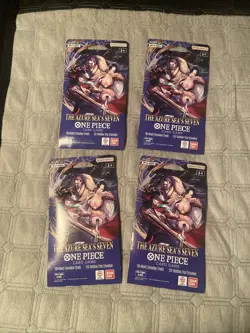 4X One Piece TCG: The Azure Sea's Seven Sleeved Booster OP-14 English Lot of 4 - Image 1