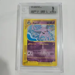 BGS 9 Espeon H9/H32 Aquapolis E Series Holo Rare 2002 Nintendo Pokemon Card - Image 1