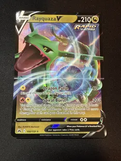 Pokemon TCG Rayquaza v Crown Zenith Full Art Ultra Rare Holo Card 100/159 - Image 1