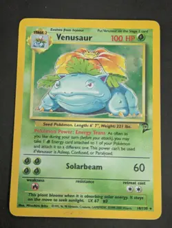 Venusaur 18/130 Base Set 2 Pokemon Card Holo Foil Rare HP - Image 1