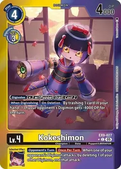 Kokeshimon (Limited Foil) EX9-027 Versus Monsters NM Digimon Card Game - Image 1