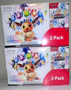 Pokemon TCG Prismatic Evolutions ETB Booster Bundle Costco 2-Pack Sealed X2 - Image 1