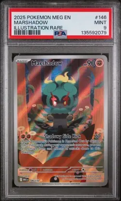 Pokemon Mega Evolution Marshadow Illustration Rare Card 146/132 PSA 9 - Image 1