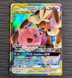 Mega Lopunny & Jigglypuff GX 165/236 Cosmic Eclipse Ultra Rare Pokemon Card - Image 1