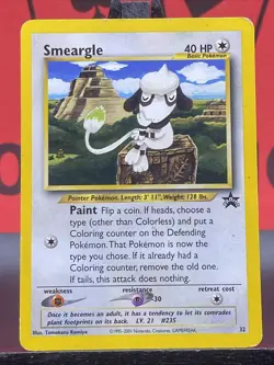 Smeargle 32 Black Star Promo WOTC Pokemon Card Vintage MP - Image 3
