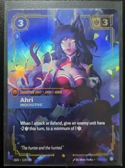 Riftbound Ahri Inquisitive EPIC Single CARD OGN 119 - League Of Legends - NM - Image 1