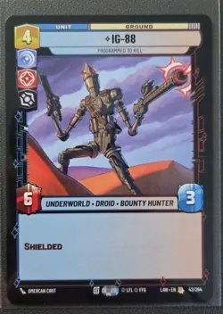 Star Wars Unlimited IG-88 - LAW 42/264 RARE Card - Lawless Time - Image 1