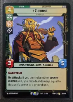 Star Wars Unlimited Zuckuss LAW 64/264 RARE Card - Lawless Time - Image 1