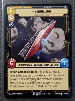 Star Wars Unlimited Vermillion LAW 215/264 RARE Card - Lawless Time - Image 1