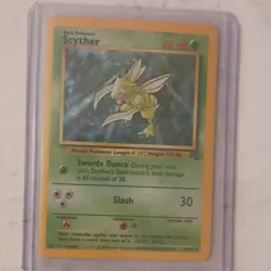 Pokemon TCG Scyther Jungle 10/64 Holo Rare Unlimited Basic 70 HP Card - Image 1