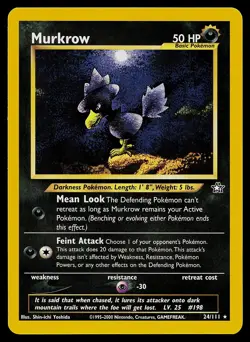 Pokemon Card - Murkrow Neo Genesis 24/111 Rare - Image 1