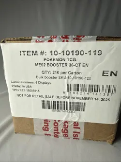 Pokemon TCG English ME02 Phantasmal Flames Booster Box Case SEALED 216 Packs - Image 2