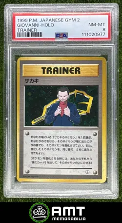 Giovanni PSA 8 1999 Pokemon Challenge the Darkness Japanese Trainer Holo #NNO 77 - Image 1