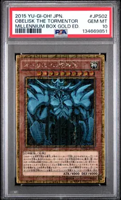2015 YU-GI-OH! JPN MB01-MILLENNIUM BOX GOLD ED OBELISK THE TORMENTOR PSA 10 - Image 1