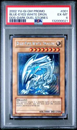 2002 YU-GI-OH! PROMO DDS-DARK DUEL STORIES #001 BLUE-EYES WHITE DRAGON PSA 6 - Image 1