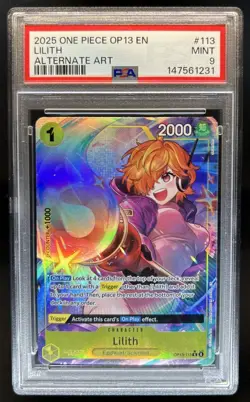 2025 One Piece Carrying On His Will Lilith Alternate Art #OP13-113 PSA 9 MINT - Image 1