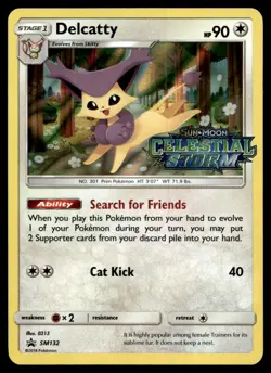 Pokemon TCG Delcatty Celestial Storm Sun & Moon #SM132 - Image 1