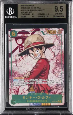 2025 ONE PIECE CARRYING ON HIS WILL ALT ART #OP13118 MONKEY D. LUFFY BGS 9.5 - Image 1
