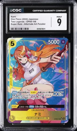 2024 ONE PIECE JPN TWO LEGENDS SUPER RARE ALTERNATE ART PARALLEL NAMI CGC 9 - Image 1