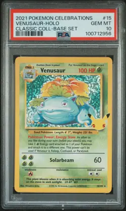 2021 POKEMON CELEBRATIONS CLASSIC COLL #15 VENUSAUR-HOLO PSA 10 - Image 1