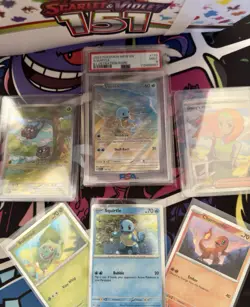 2023 Pokemon TCG Squirtle #170/165 Illustration Rare, PSA 9 with Promos & Extras - Image 2
