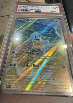 2023 Pokemon TCG Squirtle #170/165 Illustration Rare, PSA 9 with Promos & Extras - Image 4