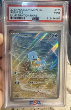 2023 Pokemon TCG Squirtle #170/165 Illustration Rare, PSA 9 with Promos & Extras - Image 5