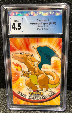 1999 Pokemon Topps Charizard Rare Fourth Print (Red Topps Logo)!!! - Image 1