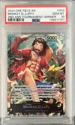 One Piece 2nd Anniversary Tournament Winner Set PSA 10 Luffy Ace Sabo Gem Mint 3 - Image 2