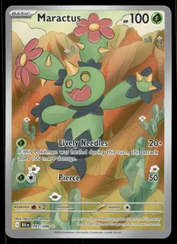 Pokemon Cards Maractus 093/086 Black Bolt Scarlet & Violet Illustration Rare NM - Image 1