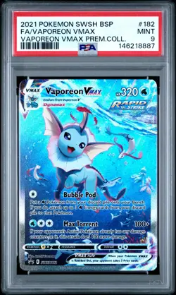 Pokemon TCG Vaporeon VMAX SWSH182 Promo Cards - PSA 9 Mint - Image 1