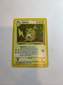 Pokemon TCG Raichu Fossil Holo Rare Card 14/62 Vintage 1999 - Image 2