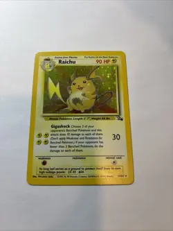 Pokemon TCG Raichu Fossil Holo Rare Card 14/62 Vintage 1999 - Image 4