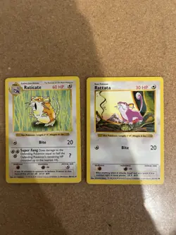 Raticate + Rattata Shadowless Pokemon Card Lot Vintage WOTC - Image 1