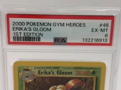 2000 POKEMON GYM HEROES Card ERIKA'S GLOOM #46/132 1ST EDITION graded slab PSA 6 - Image 2