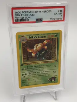 2000 POKEMON GYM HEROES Card ERIKA'S GLOOM #46/132 1ST EDITION graded slab PSA 6 - Image 5