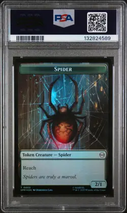2025 MTG MARVEL'S SPIDER-MAN TOKENS FOIL ILLUSION VILLAIN-0002/SPIDER-0003 PSA 9 - Image 2