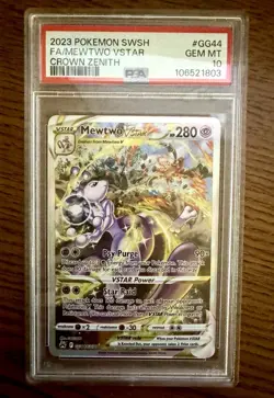Pokemon Mewtwo VSTAR GG44/GG70 Crown Zenith Galarian Gallery Holo PSA 10 - Image 1