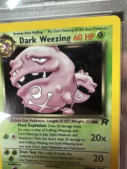 Pokemon 2000 Dark Weezing Holo + Swirl! 14/82 PSA 8 - Image 3