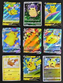 Lot 9 Surfing Pikachu Vmax Flying Pikachu Vmax Pikachu V Pokemon Chinese NE40 - Image 1