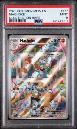 2023 POKEMON MEW EN-151 ILLUSTRATION RARE #177 MACHOKE PSA 9 - Image 1