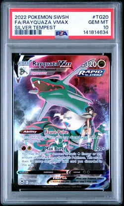 2022 POKEMON SWORD & SHIELD SILVER TEMPEST #TG20 FULL ART/RAYQUAZA VMAX PSA 10 - Image 1